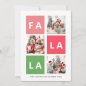 Fa La Modern Fun Colorful Family Foto Collage Feestdagenkaart (Voorkant)