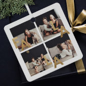 FA LA Modern Minimal Typografie 4 Rasterfoto's Metalen Ornament