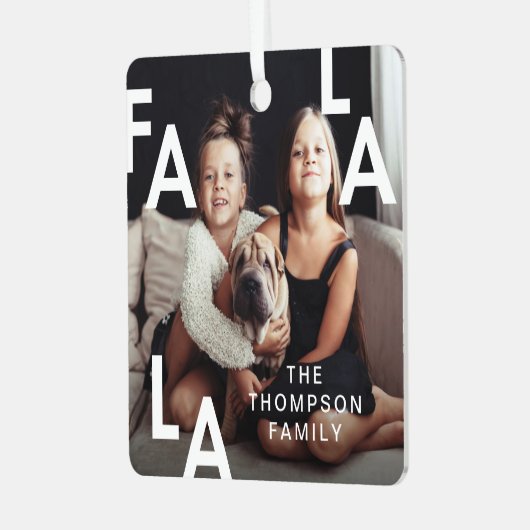 FA LA Modern Minimal Typografie Metalen Ornament (Voorkant links)