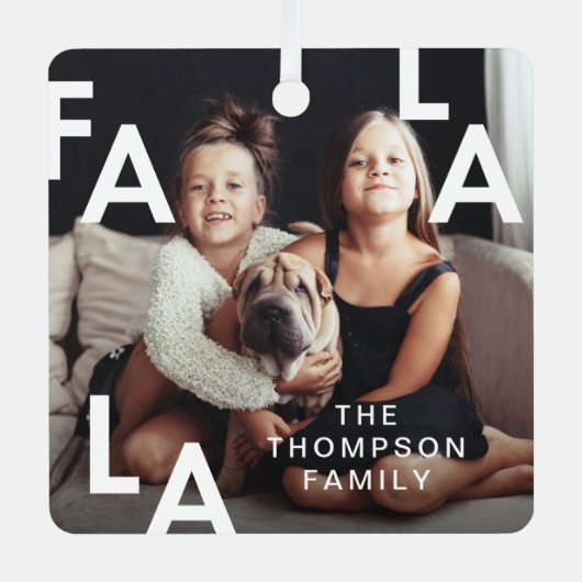 FA LA Modern Minimal Typografie Metalen Ornament (Voorkant)