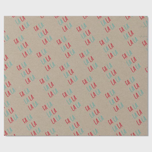 FA LA | Moderne minimale kraft Cadeaupapier (Vlak)