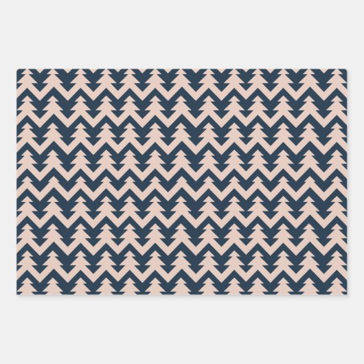 FA LA Navy & Pink Typographic Kerstcarol Inpakpapier Vel (Voorkant 3)