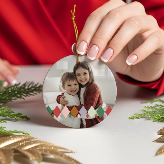 Fa La Nutcracker Christmas Argyle Diamond Foto Keramisch Ornament