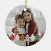 Fa La Nutcracker Christmas Argyle Diamond Foto Keramisch Ornament (Voorkant)