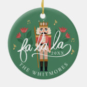 Fa La Nutcracker Christmas Argyle Diamond Foto Keramisch Ornament (Achterkant)