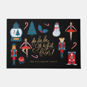 Fa La Oh What Fun Kerstman Nutkraker Familie Deurmat (Voorkant)