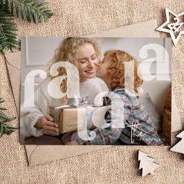 Fa la Overlay Typografie 'Foto Kerstmis Feestdagenkaart