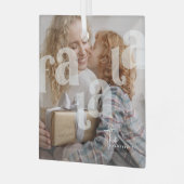 Fa la Overlay Typografie 'Foto Kerstmis Glas Ornament (Voorkant links)