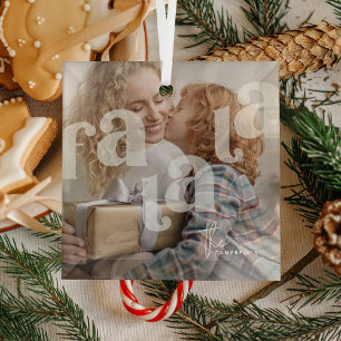Fa la Overlay Typografie 'Foto Kerstmis Glas Ornament
