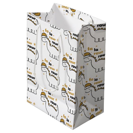 Fa La Rawr Rawr Dinosaur Medium Cadeauzakje (Voorkant Gekanteld)