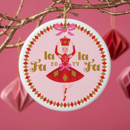 Fa La Roze Notenkraker Ballet Familie Foto Aandenk Keramisch Ornament