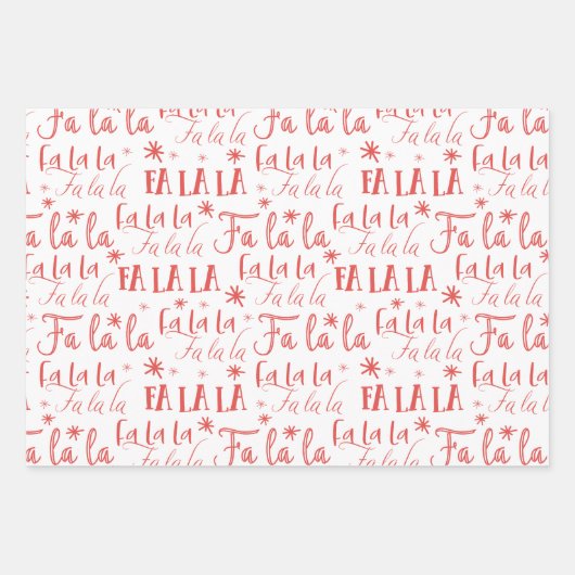 Fa La Santa Claus en Mrs Claus kerstpatroon Inpakpapier Vel (Voorkant 2)