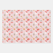 Fa La Santa Claus en Mrs Claus kerstpatroon Inpakpapier Vel (Voorkant)