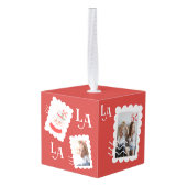 Fa La Santa Claus kerstpostzegelfoto Decoratie (Achter hoekig)