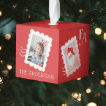 Fa La Santa Claus kerstpostzegelfoto Decoratie<br><div class="desc">Fun en feestelijk fotoornament. Ons leuke postzegelontwerp kenmerkt onze leuke Santa Claus,  Mrs clause en een leuk typografisch fa la design. Voeg uw foto's op drie van de design en de naam van de postzegel toe. Ontworpen door: Mudthology Papery</div>