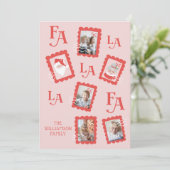 Fa La Santa Claus kerstpostzegelfoto Feestdagenkaart (Staand voorkant)