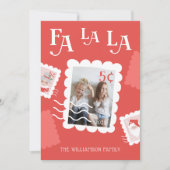 Fa La Santa Claus kerstpostzegelfoto Feestdagenkaart (Voorkant)