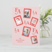 Fa La Santa Claus kerstpostzegelfoto Feestdagenkaart (Staand voorkant)