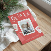 Fa La Santa Claus kerstpostzegelfoto Feestdagenkaart