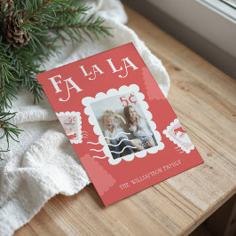 Fa La Santa Claus kerstpostzegelfoto Feestdagenkaart