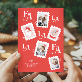 Fa La Santa Claus kerstpostzegelfoto Feestdagenkaart