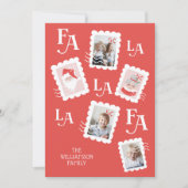 Fa La Santa Claus kerstpostzegelfoto Feestdagenkaart (Voorkant)