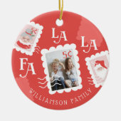 Fa La Santa Claus kerstpostzegelfoto Keramisch Ornament (Voorkant)