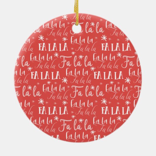 Fa La Santa Claus kerstpostzegelfoto Keramisch Ornament (Achterkant)