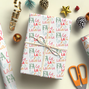 Fa La Script Kleurrijk kerstlied Feestelijk Cadeaupapier