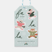 Fa La Sneeuw Engel Bos Dieren Leuke Winter Cadeaulabel (Voorkant)