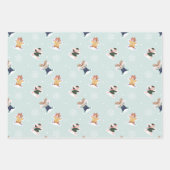 Fa La Sneeuw Engel Bos Dieren Leuke Winter Inpakpapier Vel (Voorkant)