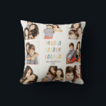 FA LA | Square Photo Collage Holiday Gift Kussen<br><div class="desc">Kies uw beste 8 vierkante foto's om deze collage kussen te bouwen of een schattig cadeau voor feestdagen,  een keepasje of een zelfmoorddecor. Ideaal voor grootouders! Coördinaat bij "Fa la Holiday Collectie".</div>