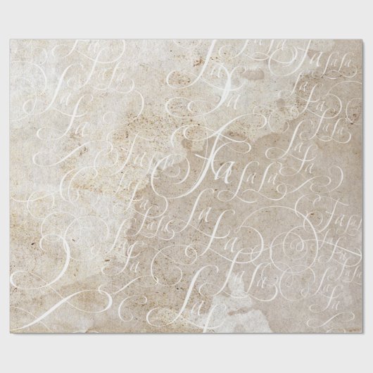 Fa la Swirly Fancy - Kerstkalligrafie Cadeaupapier (Vlak)