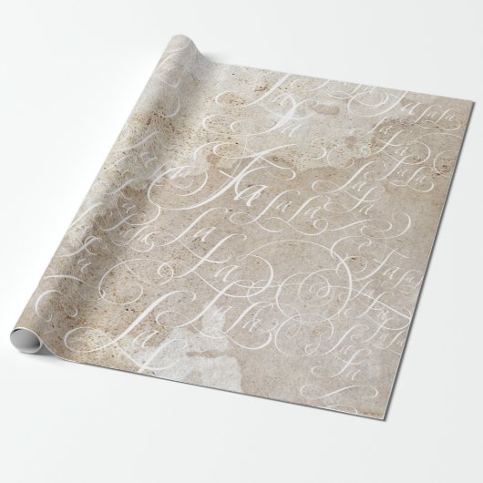 Fa la Swirly Fancy - Kerstkalligrafie Cadeaupapier (Uitgerold)