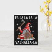 Fa La Valhalla Xmas Gnome Beard Viking Wapen C Kaart (Gele Bloem)