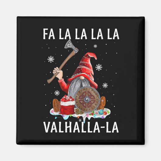 Fa La Valhalla Xmas Gnome Beard Viking Wapen C Magneet (Voorkant)