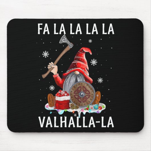 Fa La Valhalla Xmas Gnome Beard Viking Wapen C Muismat (Voorkant)