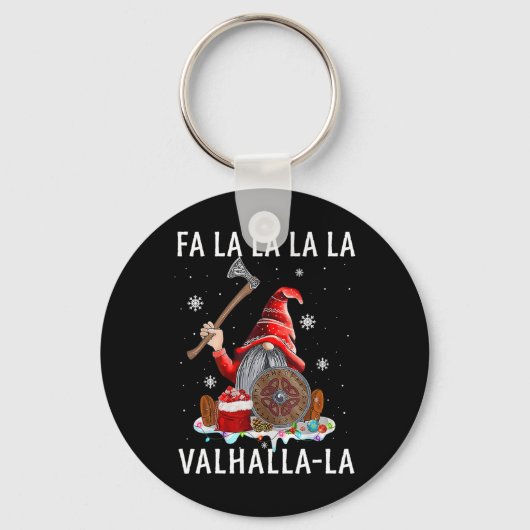 Fa La Valhalla Xmas Gnome Beard Viking Wapen C Sleutelhanger (Voorkant)