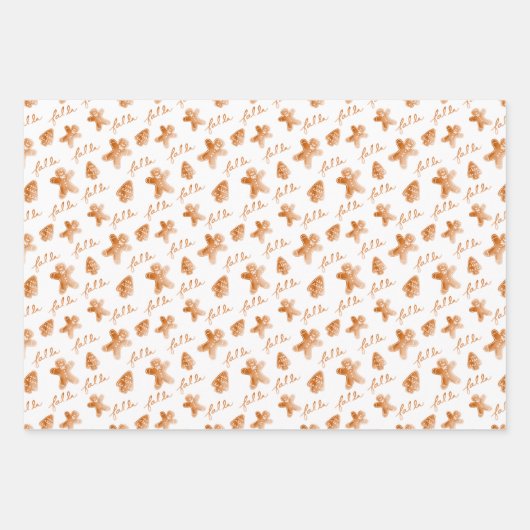 Fa La Waterverf Gingerbread Cookies Kerst Inpakpapier Vel (Voorkant)