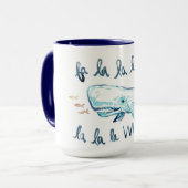 FA LA WHALE COastal Holiday Print Mok (Voorkant links)