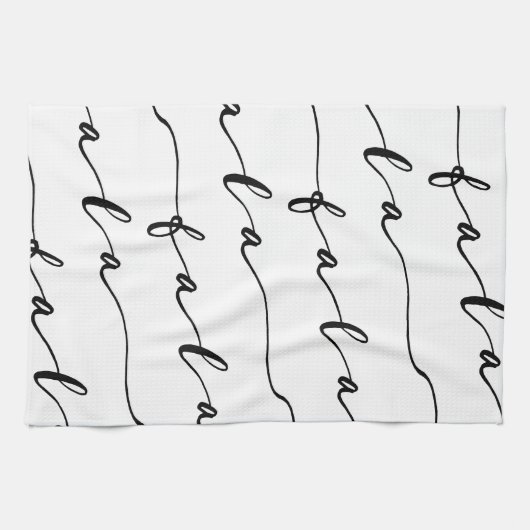 FA LA White & Black Calligraphy met kerstkarol Theedoek (Horizontaal)