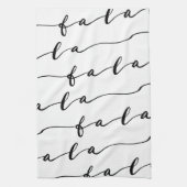 FA LA White & Black Calligraphy met kerstkarol Theedoek (Verticaal)