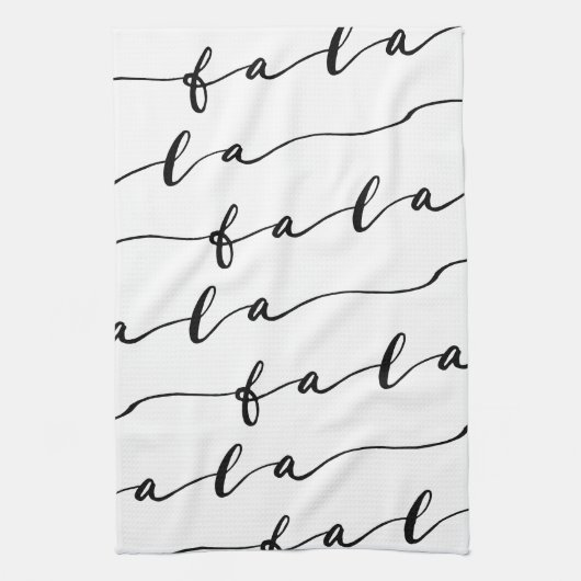 FA LA White & Black Calligraphy met kerstkarol Theedoek (Verticaal)