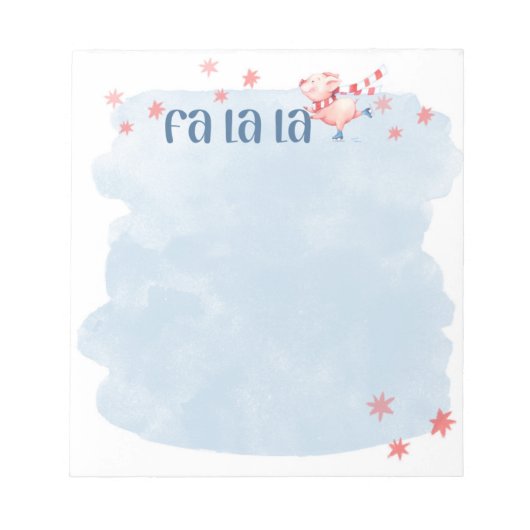 Fa La Winter Piggie Notitieblok (Voorkant)