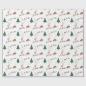Fa La Winter Wonderland Bosbeesten Cadeaupapier (Vlak)