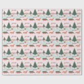 Fa La Winter Wonderland Bosbeesten Cadeaupapier (Vlak)