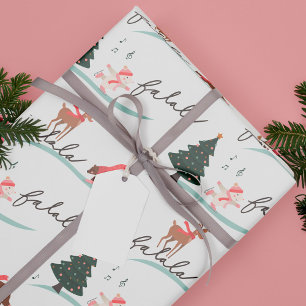Fa La Winter Wonderland Bosbeesten Cadeaupapier