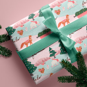 Fa La Winter Wonderland Bosbeesten Cadeaupapier