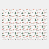 Fa La Winter Wonderland Bosbeesten Inpakpapier Vel (Voorkant)