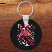 Fa Lala Mingo Flamingo Christmas Tropical Xmas Tre Sleutelhanger (Voorkant)